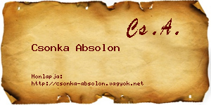Csonka Absolon névjegykártya